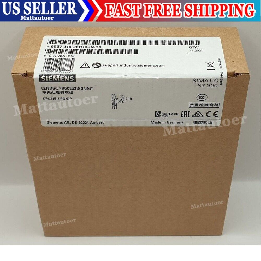 6ES7 315-2EH14-0AB0 6ES7315-2EH14-0AB0 CPU Module 1PC New Siemens