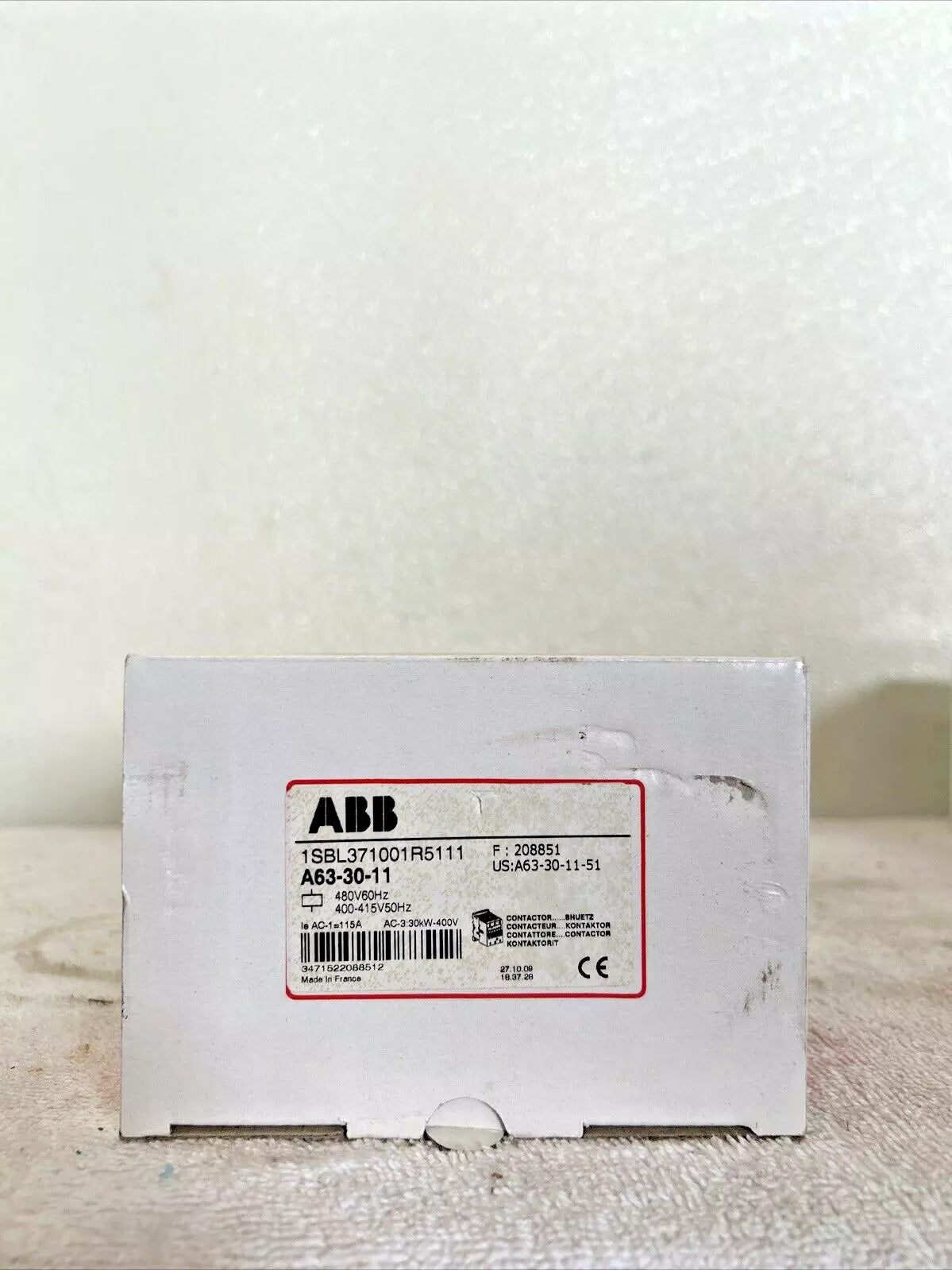 ABB A63-30-11 Contactor in box, 220VAC, industrial automation part, new in box, fast delivery.