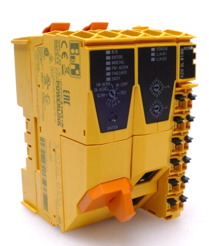 B&R X20 SL 8100 Central Unit Safe LOGIC I/O Module, yellow industrial automation part, NEW IN BOX