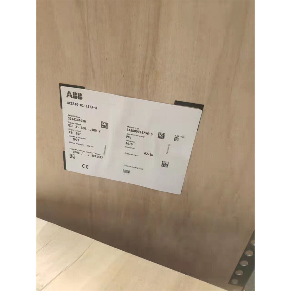 ABB ACS510-01-157A-4 frequency converter label, new in box.
