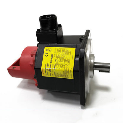 FANUC A06B-0031-B075#0008 AC Servo Motor, Industrial Automation Part, black and red with label details