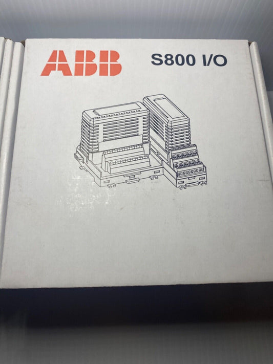 ABB S800 I/O Analog Input Module box, PLC automation equipment, white background.