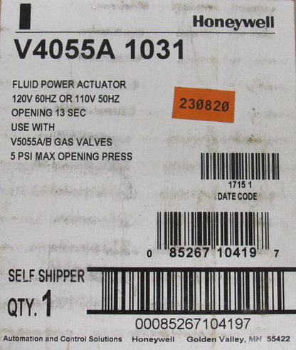 NEW HONEYWELL V4055A-1031 ACTUATOR 110/120V 13 SEC. V4055A1031