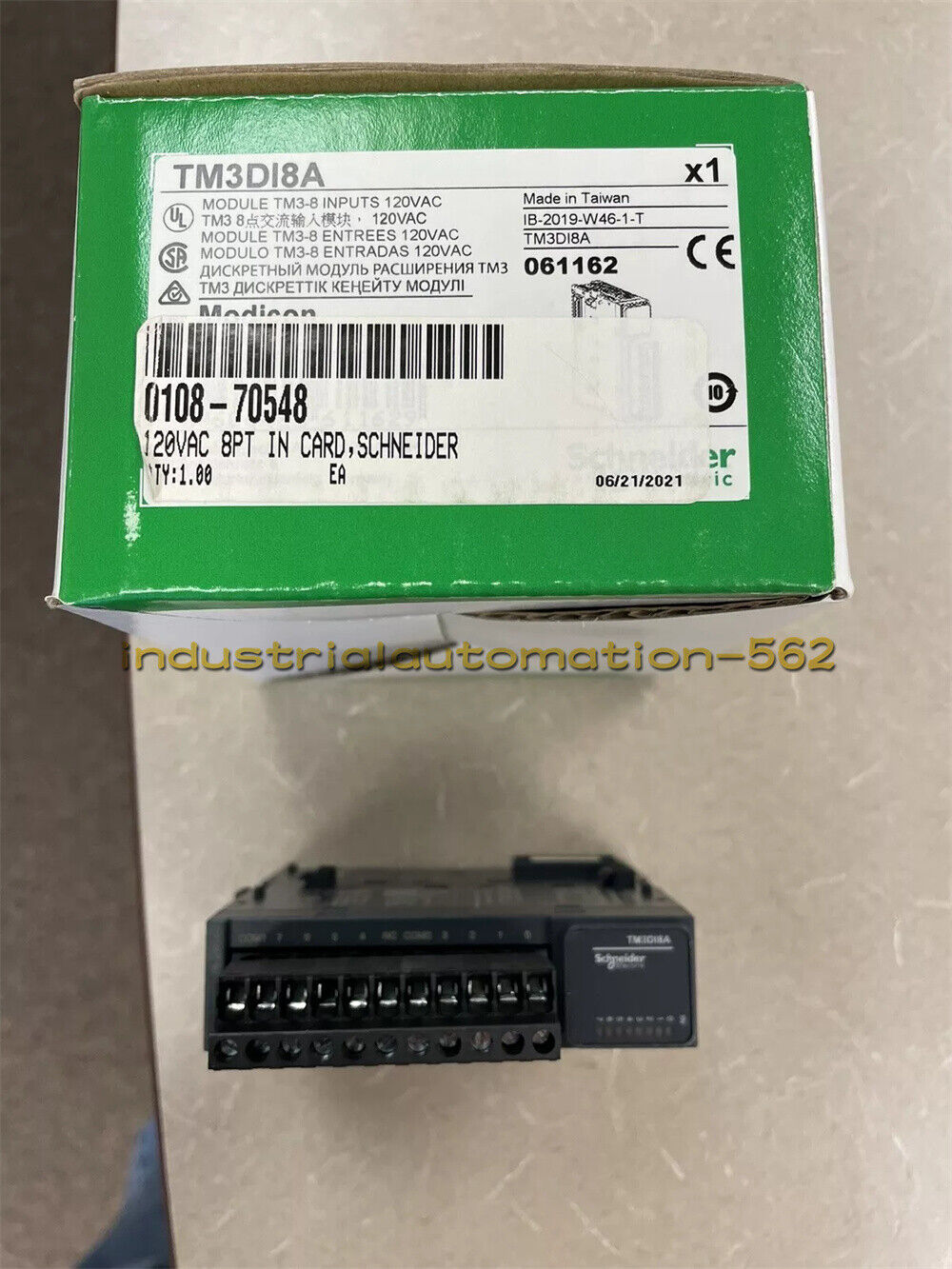 Schneider TM3DI8A PLC Module, 120VAC 8PT Input Card, Industrial Automation Part