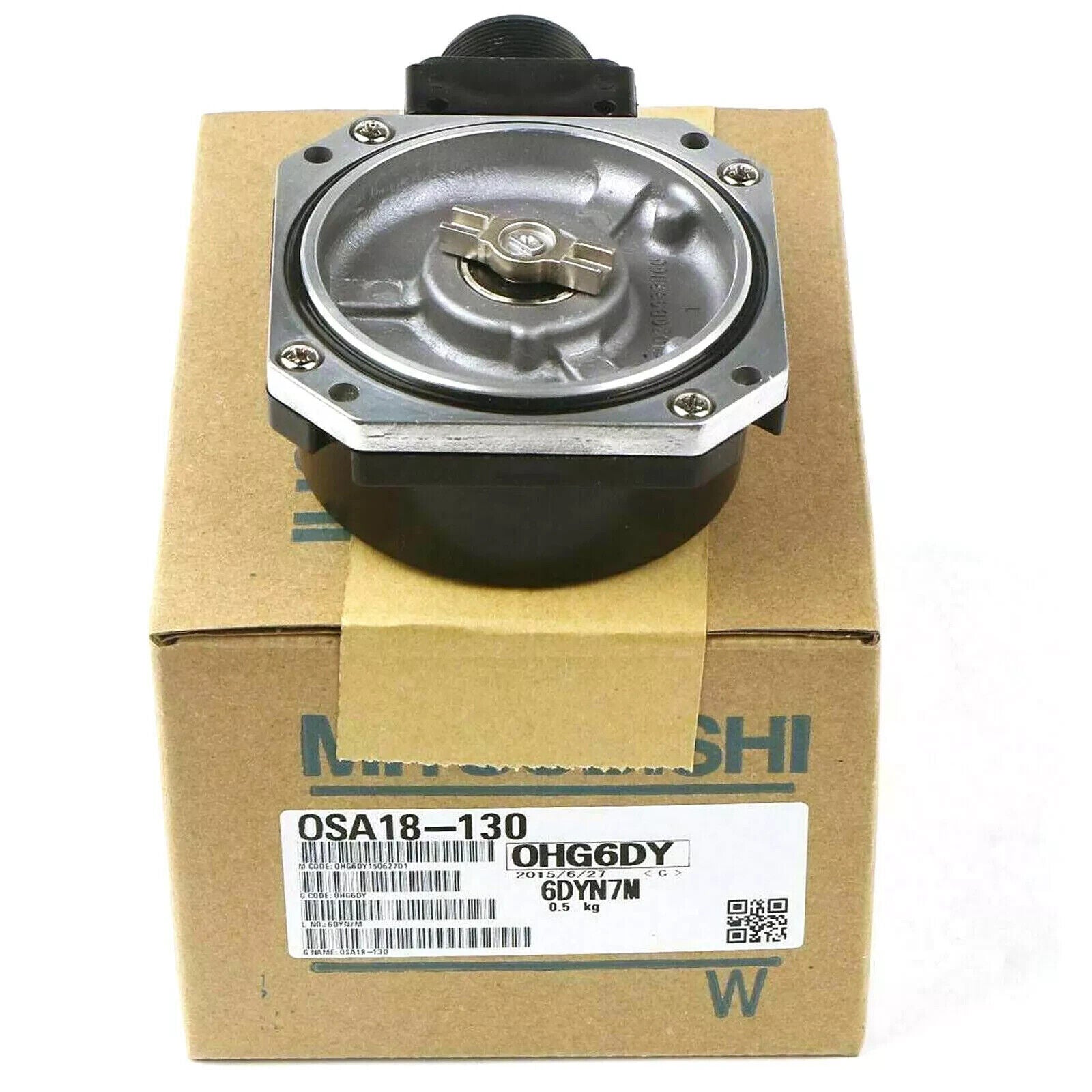 Mitsubishi OSA18-130 Absolute Encoder product photo, front view, showing the device and packaging.
