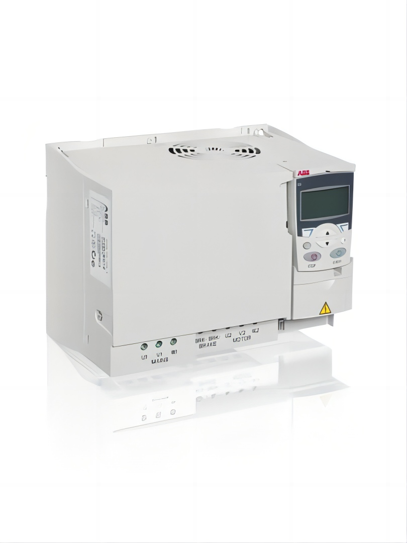 ABB ACS355-03E-44A0-4 Inverter, white industrial drive with display and terminal connections, 22kW 44A IP20.