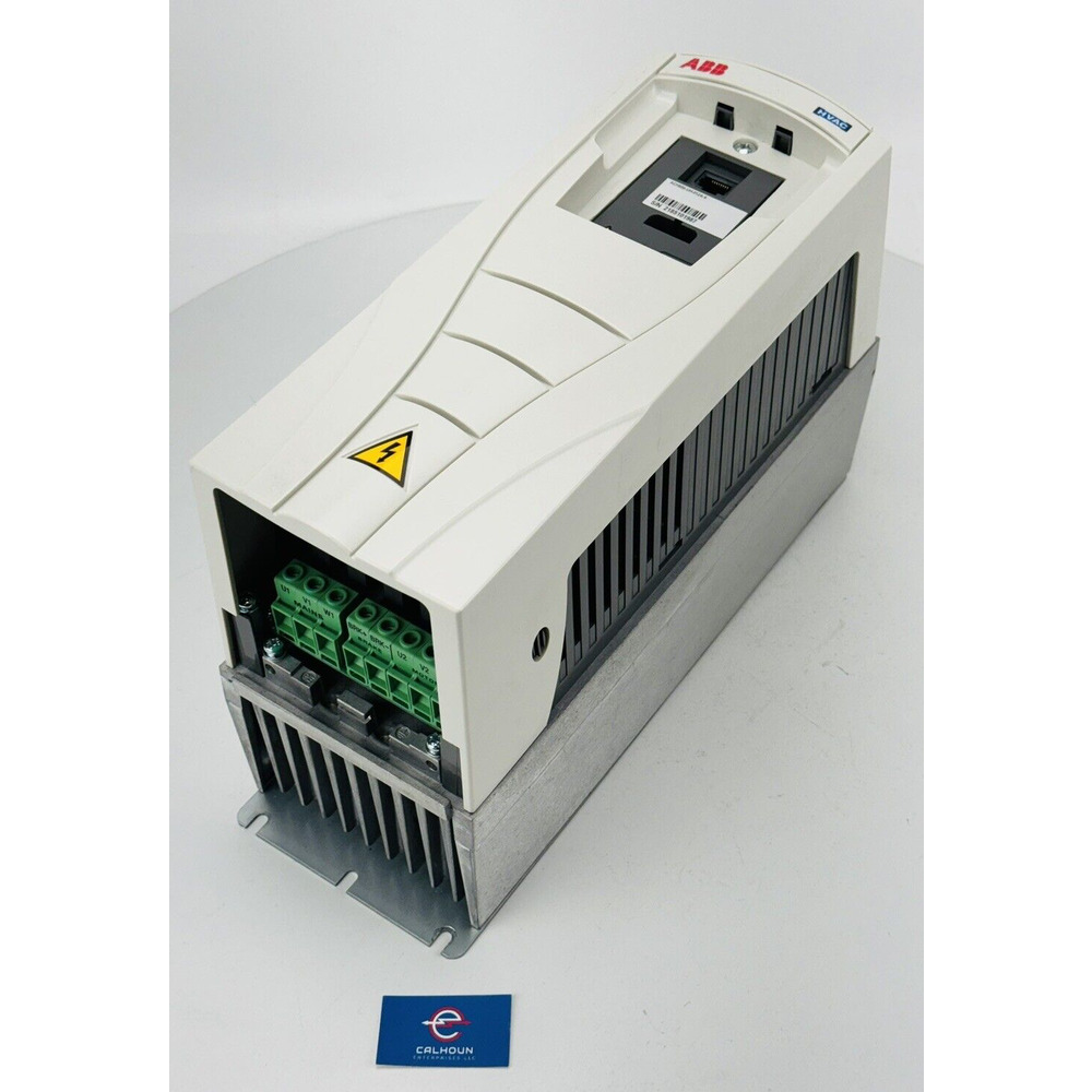 ABB ACH550-UH-012A-4 AC Drive. White and gray industrial automation part with green terminals, new in box.