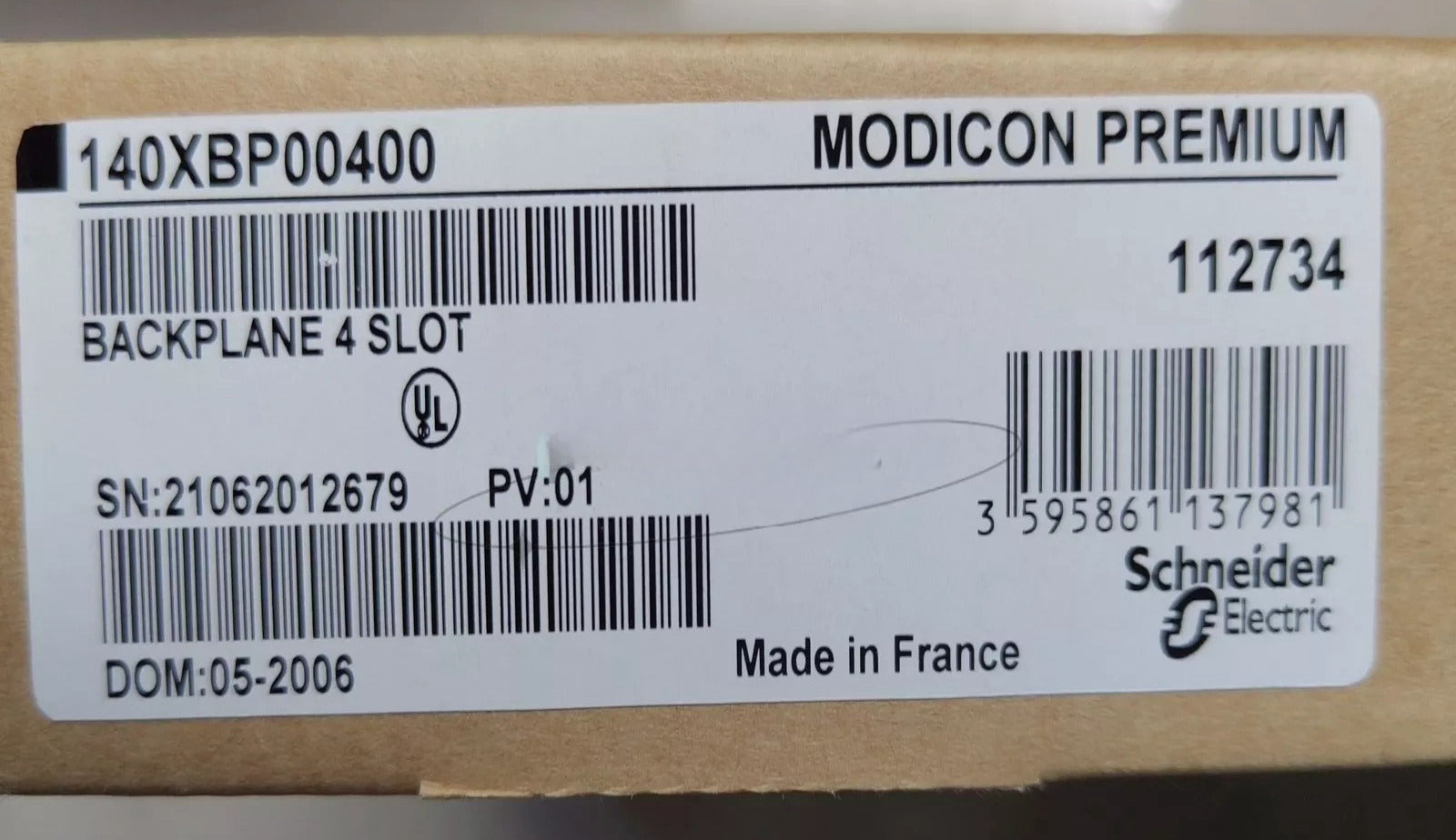 Schneider Electric 140XBP00400 Modicon Premium Backplane, industrial automation part