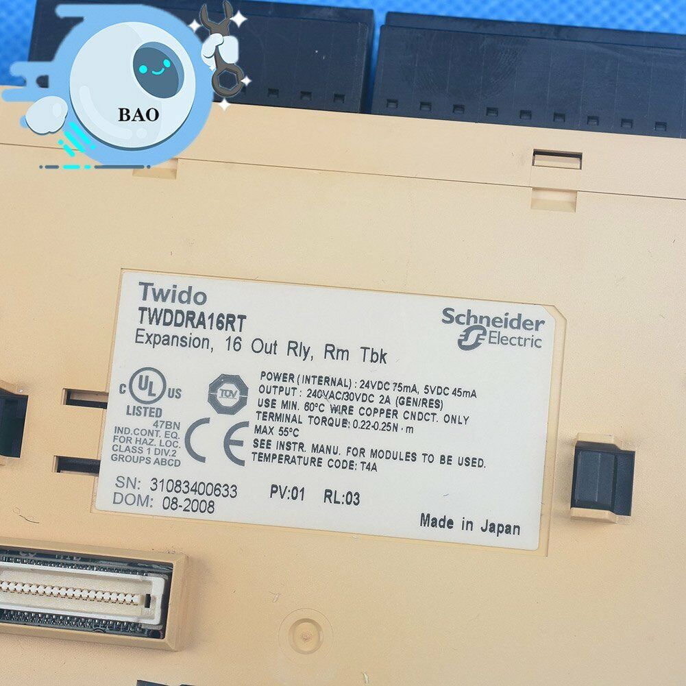 Schneider Electric TWIDO TWDDRA16RT PLC module, 16 Out Rly, Rm Tbk, industrial automation part
