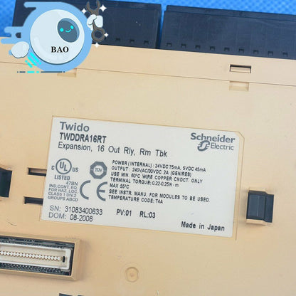 Schneider Electric TWIDO TWDDRA16RT PLC module, 16 Out Rly, Rm Tbk, industrial automation part