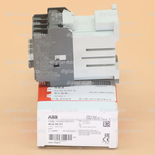 ABB AL9-30-01 DC Contactor with 24VDC, black and white, industrial automation component, product detail