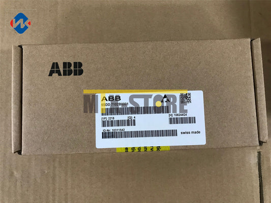 ABB 5SDD 7102B0001 Rectifier Diode product box. Labeled with product information and 'swiss made'.