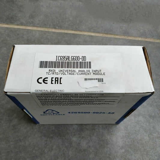 FANUC IC695ALG600-DD Universal Analog Input Module in box, General Electric. Includes RX3i TC/RTD/Voltage/Current Module.
