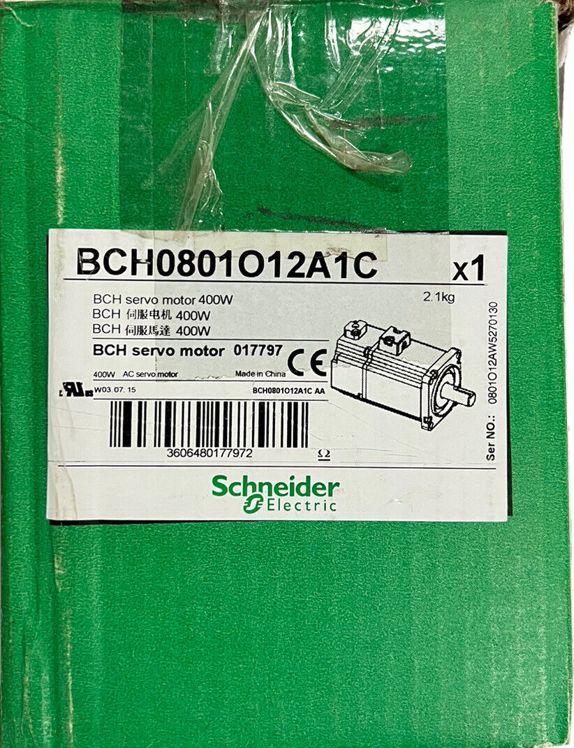 Schneider Electric BCH0801O12A1C Servo Motor in packaging. 400W motor.