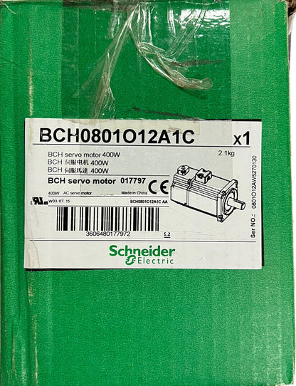 Schneider Electric BCH0801O12A1C Servo Motor in packaging. 400W motor.