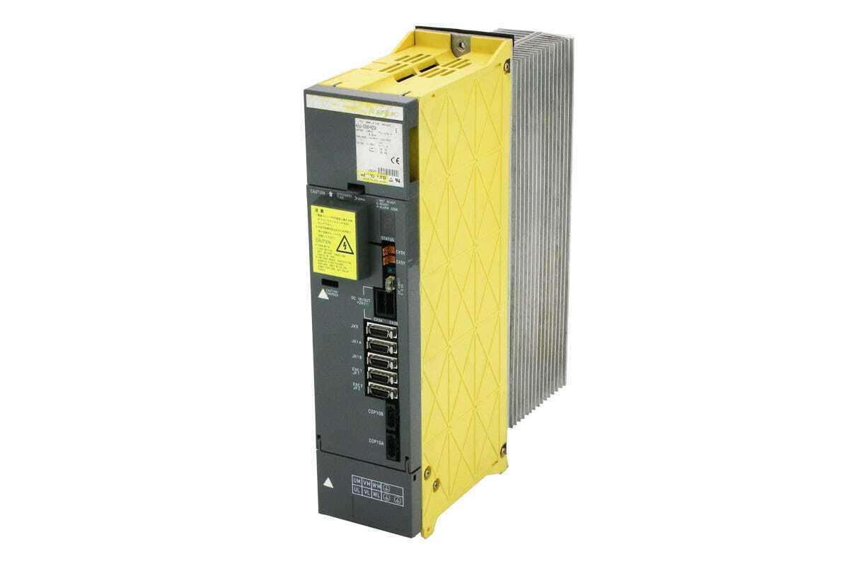 FANUC A06B-6096-H208 Servo Amplifier - Yellow and Grey Industrial Automation Equipment with Heatsink, 230V 9.5KW