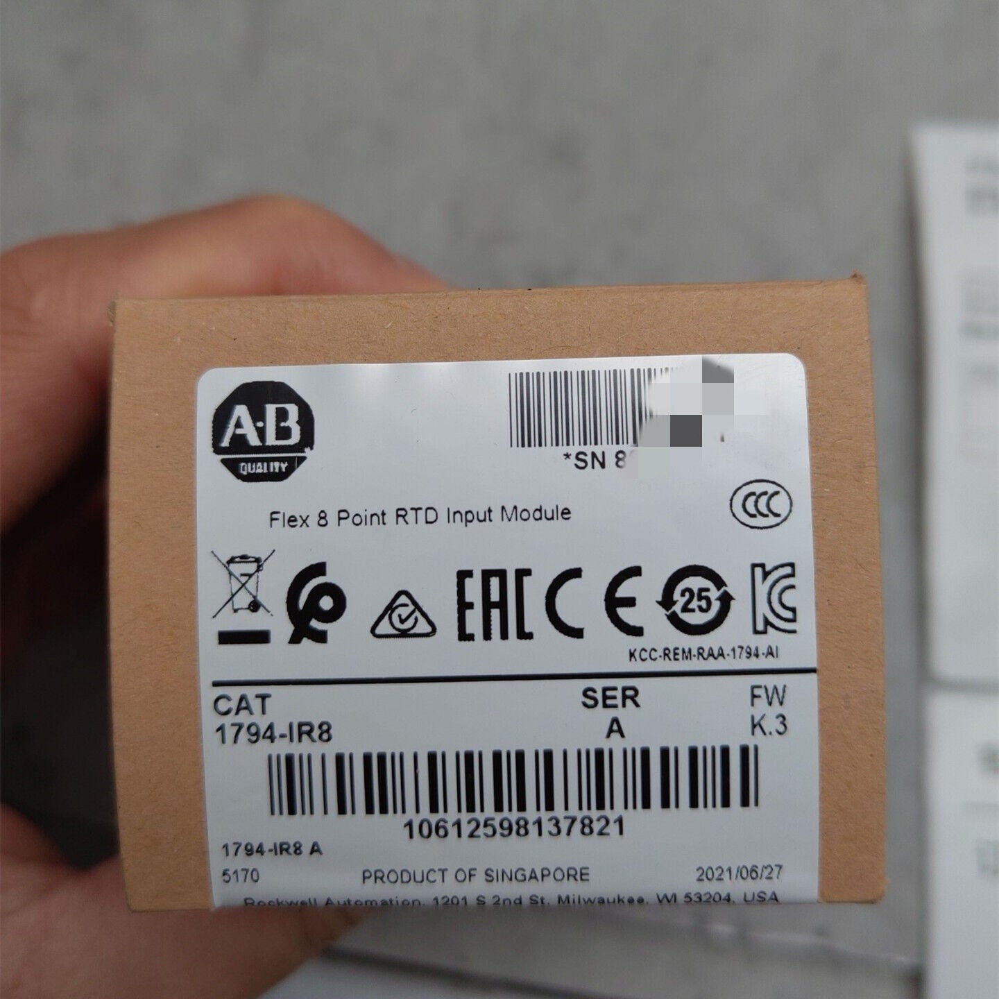 Allen-Bradley 1794-IR8 Flex 8 Point RTD Input Module, Product of Singapore