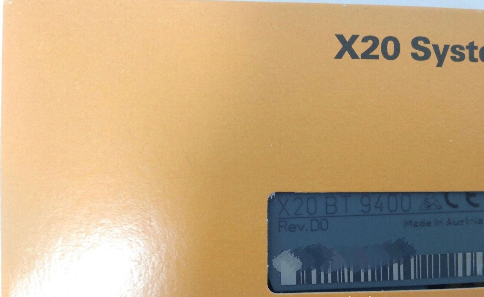 B&R X20BT9400 Bus Module, showing model information and 'Made in Austria'. Industrial automation PLC module.