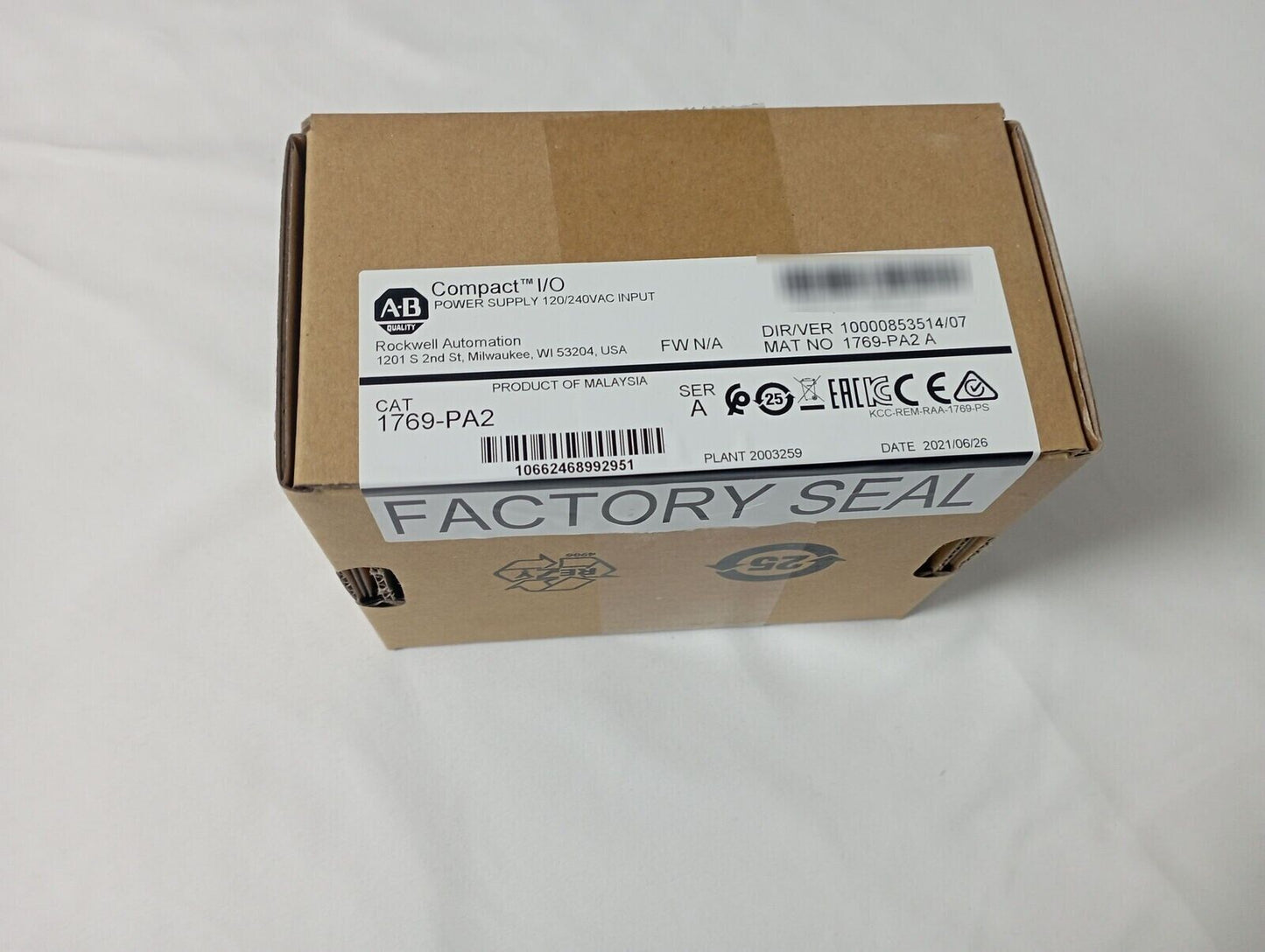 New Factory Sealed AB 1769-PA2 SER A CompactLogix AC Power Supply AB 1769PA2