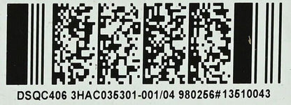 ABB DSQC406 Drive Unit barcode label, product ID 3HAC035301-001/04, industrial automation component
