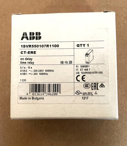 ABB 1SVR550107R1100 CT-ERE on delay time relay PLC, Made in Bulgaria