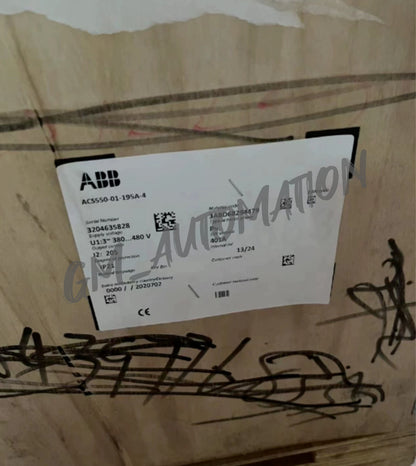 ABB ACS550-01-195A-4 Inverter Label Details - Serial Number, Voltage, Protection Information