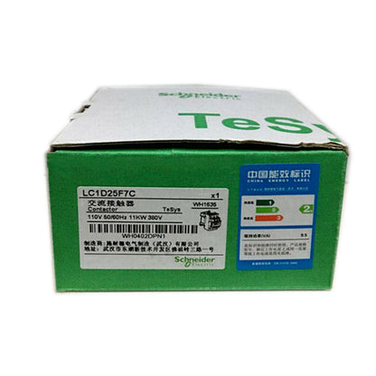Schneider Electric LC1D25F7C TeSys D Contactor box, 110V coil, 11kW motor control, product packaging