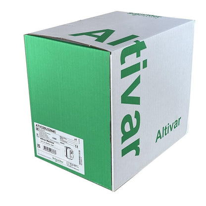 Schneider Electric Altivar Machine ATV320U22N4C Box, New AC Speed Drive, Green and White packaging