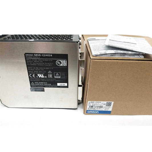 Omron S8VK-C24024 Power Supply. 100-240VAC input, 24VDC output. Industrial automation component for PLC and control systems.