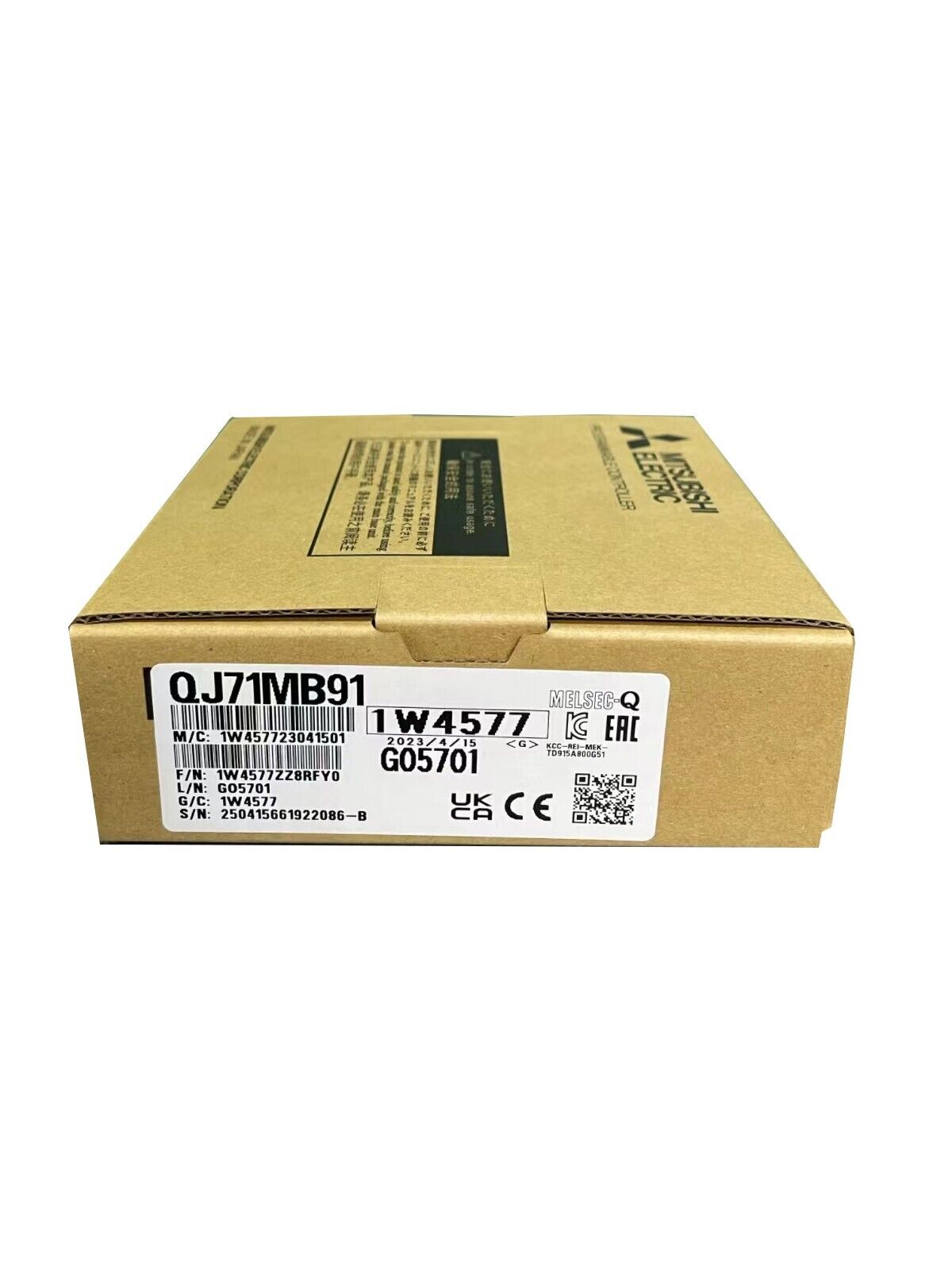 Mitsubishi QJ71MB91 PLC Module in original box, featuring product details and model number. New sealed.