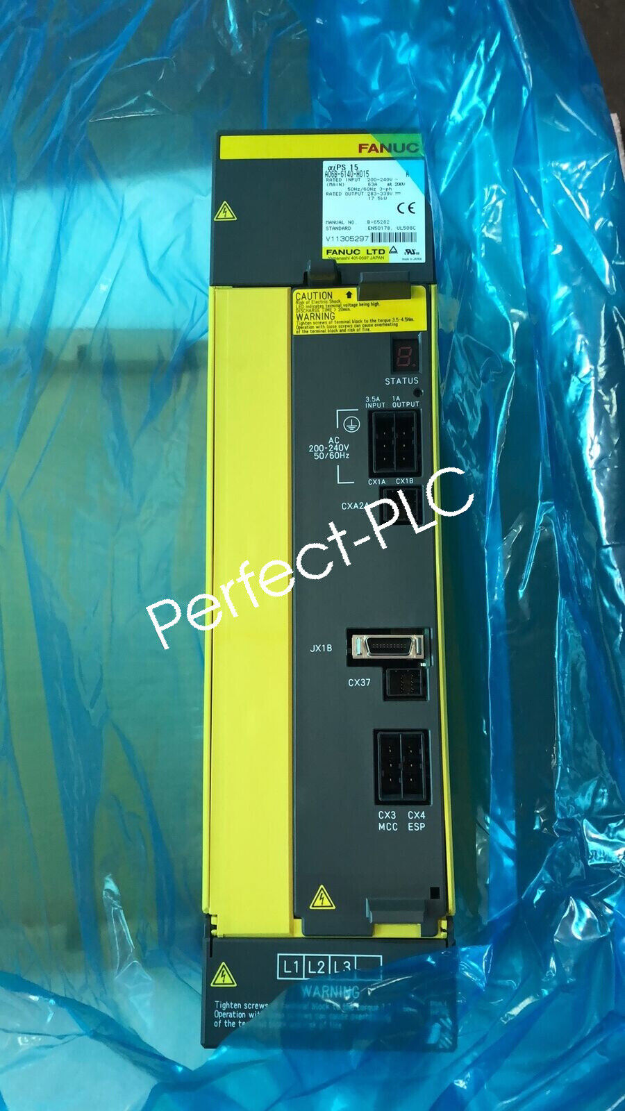 FANUC A06B-6140-H015 Servo Driver, yellow and black industrial automation equipment, Perfect-PLC, new