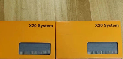 B&R X20 System product packaging, featuring 'X20 System' text on orange boxes for industrial automation parts