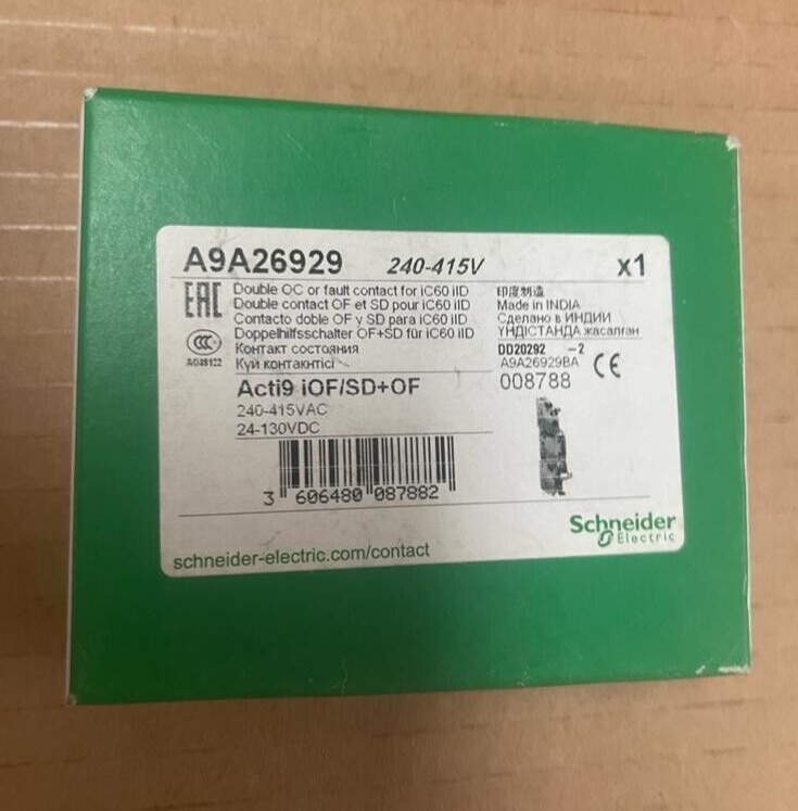 Schneider Electric Acti9 iOF/SD+OF A9A26929 Dual OC or Fault Contact for iC60-