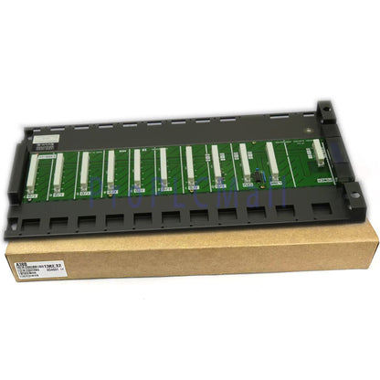 Mitsubishi A38B PLC module, industrial automation part on a cardboard box.