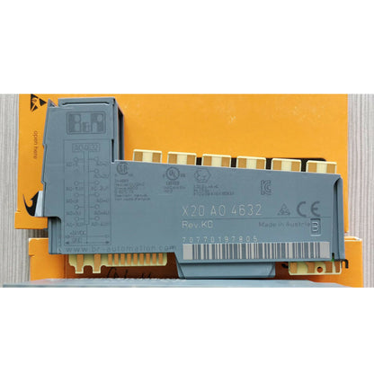 B&R X20 AO 4632 PLC Module, grey industrial automation component, Made in Austria