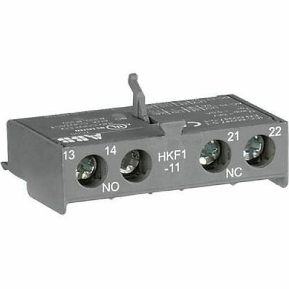 ABB HKF1-11 Manual Motor Starter. Grey component with terminals and markings.