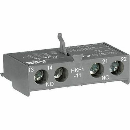 ABB HKF1-11 Manual Motor Starter. Grey component with terminals and markings.