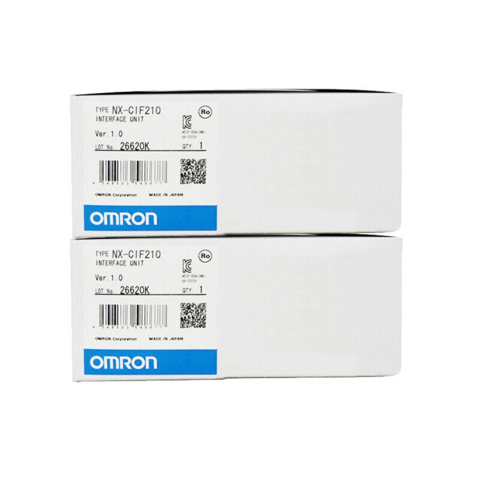 Omron NX-CIF210 Interface Unit Module, new in box. Version 1.0, lot number 26620K, Qty 1. Industrial automation component.