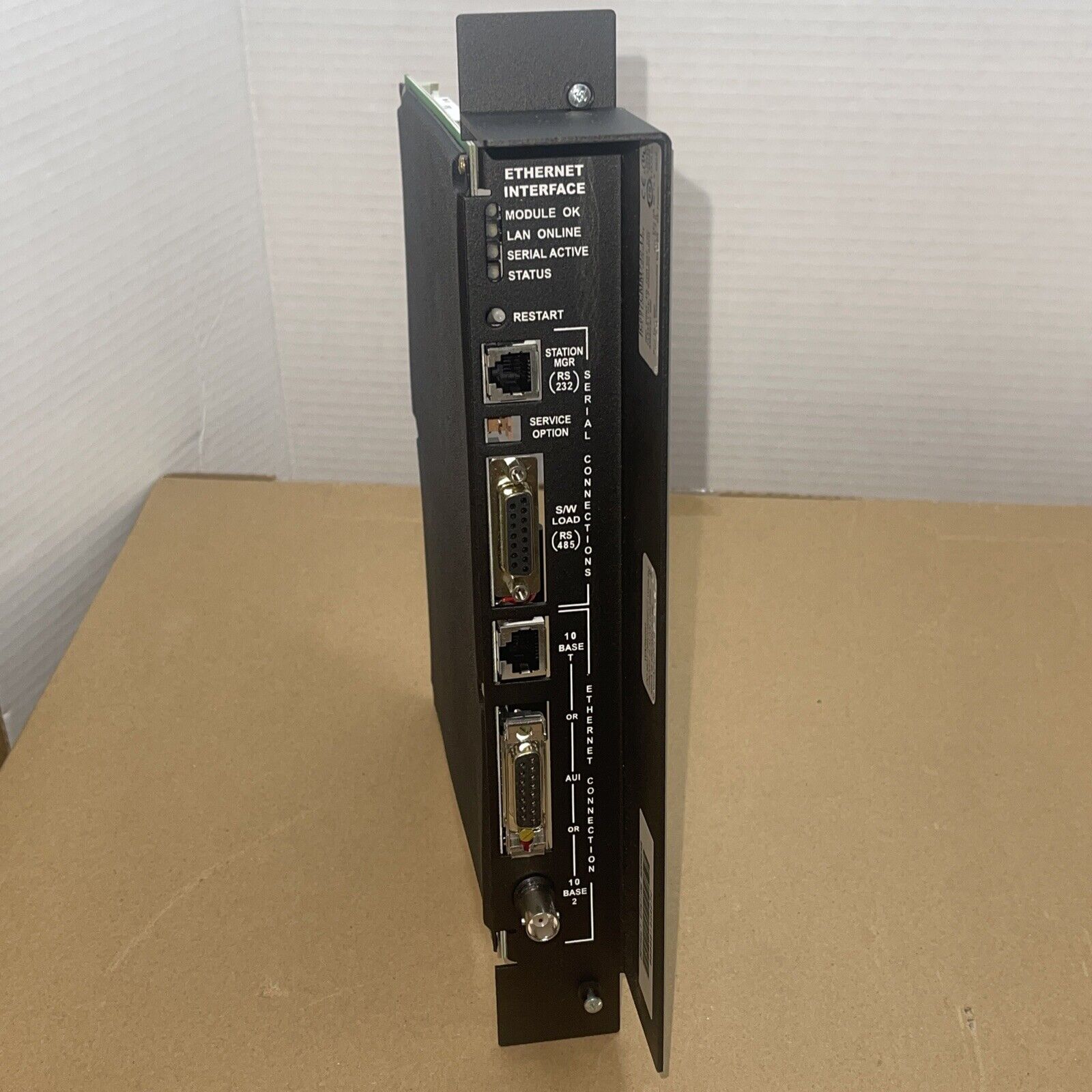 FANUC IC697CMM742 Ethernet Interface Module, industrial automation part with various ports for industrial use.