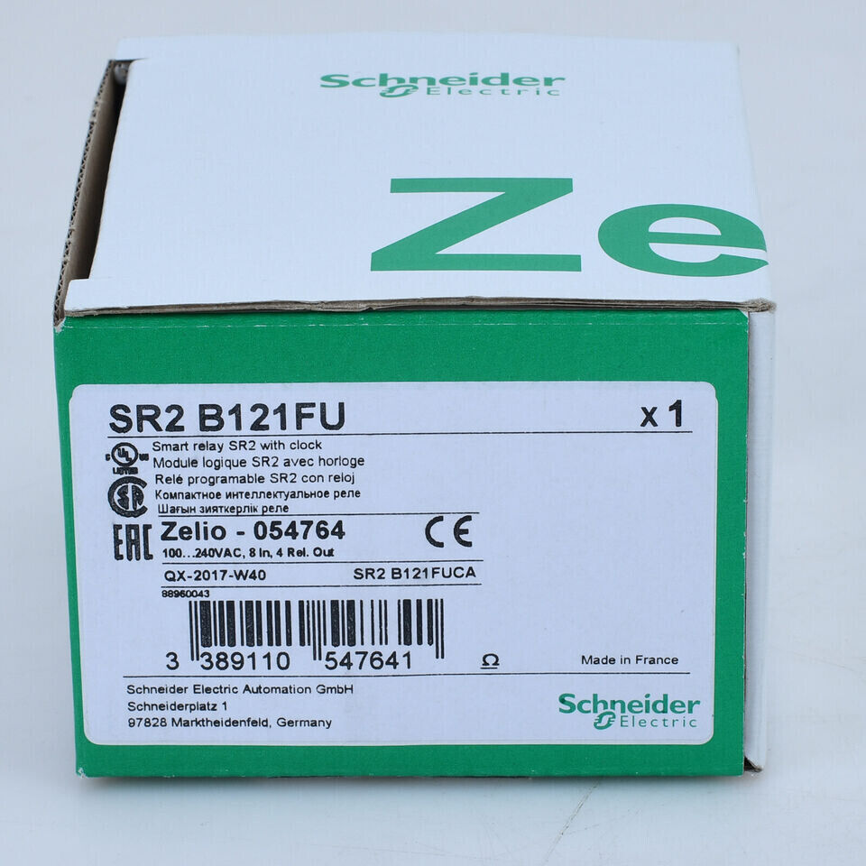 Schneider SR2-B121FU Relay with clock, industrial automation component, Zelio series, Made in France