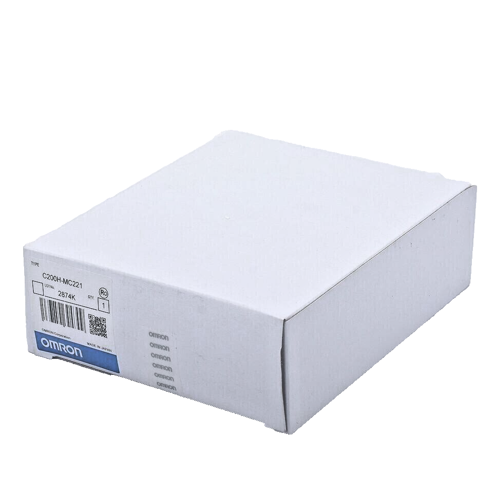 Omron C200H-MC221 PLC Module in box. Featuring product details and a 'Made in Japan' label. Free Fast Shipping.