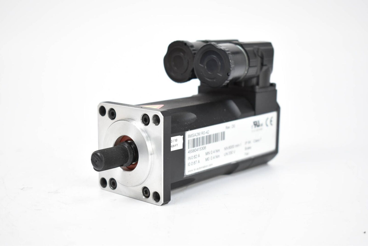 B&R 8MSA2M.R0-42 Servo Motor, Industrial Automation Part, Black and Silver