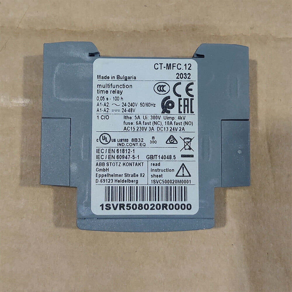 ABB CT-MFC.12 Time Relay 1SVR508020R0000, 24-240V AC/DC, for PLC automation. Made in Bulgaria.