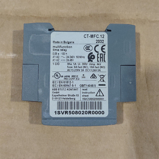 ABB CT-MFC.12 Time Relay 1SVR508020R0000, 24-240V AC/DC, for PLC automation. Made in Bulgaria.
