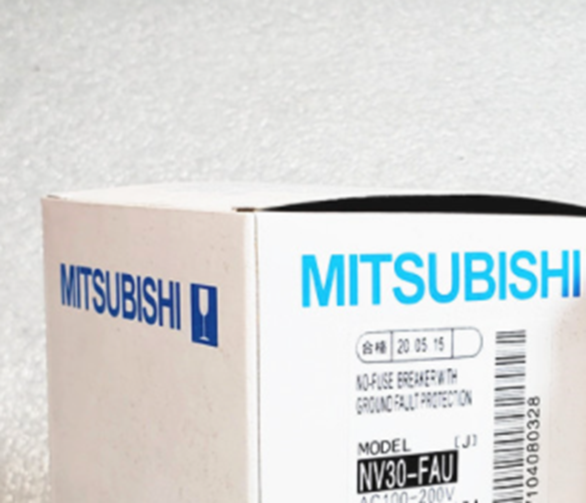 Mitsubishi NV30-FAU Circuit Breaker box, 3P 30A, industrial automation component, NO-FUSE Protection.