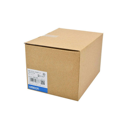 OMRON CP1E-N40DT-A PLC in box. New product packaging with OMRON logo, industrial automation part.