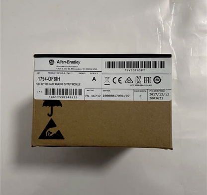 Allen-Bradley 1794-OF8IH Flex 5000 I/O Analog Output Module box, product of USA, industrial automation parts.