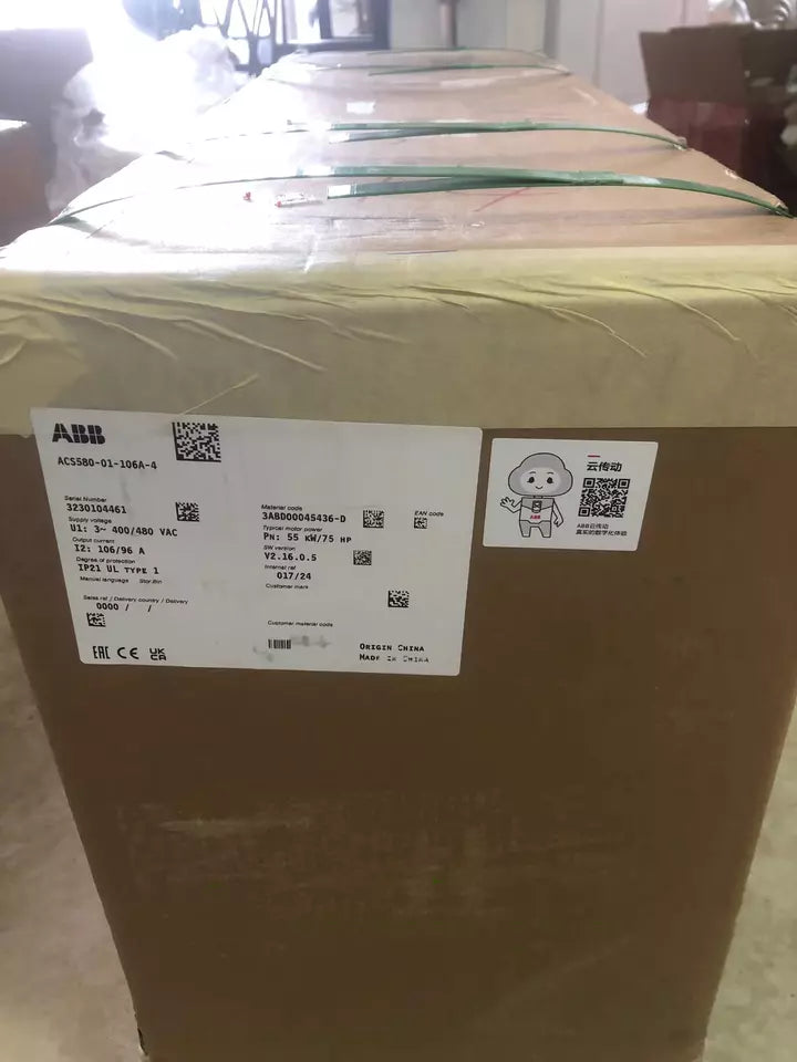 ABB ACS580-01-106A-4 frequency converter box, industrial automation part, Origin China, Fast Shipping