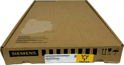 Siemens SINAMICS S120 power module packaging, cardboard box with product information and caution label